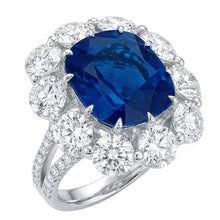 natural round sapphire 10.50ct ring profile view