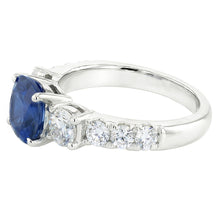 Cushion Sapphire Gemstone Ring Prong Set Round Natural Earth Mined Diamonds 2.50 Carats