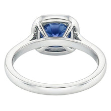 natural round sapphire 3.50ct ring profile view