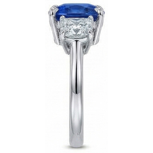natural cushion sapphire 4ct ring lifestyle photo