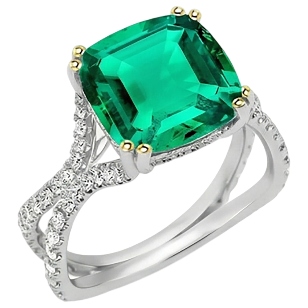 Luxury Emerald Gemstone Ring 3.50 ct – angle view