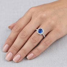 Cushion Sri Lanka Blue Sapphire Natural Earth Mined DIAMOND ( NOT LAB GROWN ) Ring Solid Gold 1.70 Ct
