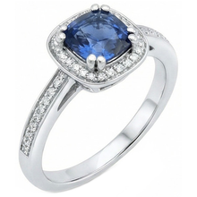 Cushion Sri Lanka Blue Sapphire Natural Earth Mined DIAMOND ( NOT LAB GROWN ) Ring Solid Gold 1.70 Ct