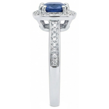 Cushion Sri Lanka Blue Sapphire Natural Earth Mined DIAMOND ( NOT LAB GROWN ) Ring Solid Gold 1.70 Ct