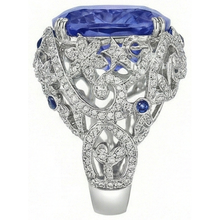 Cushion Sri Lanka Sapphire Natural Earth Mined DIAMOND ( NOT LAB GROWN )s White Gold 14K Ring 8.51 Ct