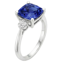 natural round sapphire 2.75ct ring profile view