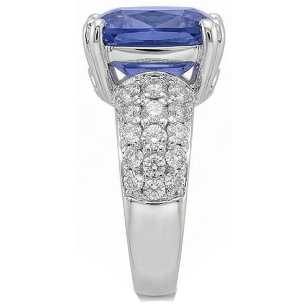Cushion Tanzanite And Round Natural Earth Mined DIAMOND ( NOT LAB GROWN )s 7.50 Carat Fancy Ring New