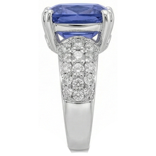 Cushion Tanzanite And Round Natural Earth Mined DIAMOND ( NOT LAB GROWN )s 7.50 Carat Fancy Ring New