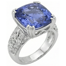 Cushion Tanzanite And Round Natural Earth Mined DIAMOND ( NOT LAB GROWN )s 7.50 Carat Fancy Ring New