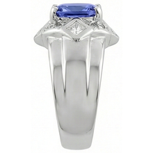 Cushion Tanzanite Natural Earth Mined DIAMOND ( NOT LAB GROWN )s 5 Carats Ring White Gold 14K