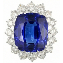 Cushion Tanzanite With Round Natural Earth Mined Diamonds 5 Ct Ring New White Gold 14K