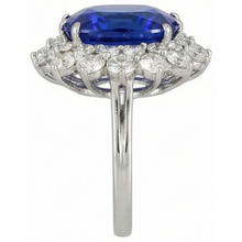 Cushion Tanzanite With Round Natural Earth Mined Diamonds 5 Ct Ring New White Gold 14K