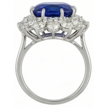 Cushion Tanzanite With Round Natural Earth Mined Diamonds 5 Ct Ring New White Gold 14K