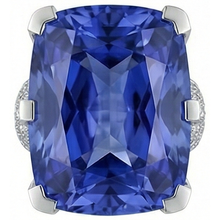 natural round tanzanite 8.50ct ring side angle