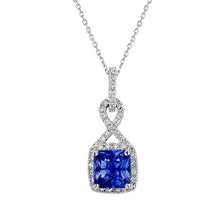 Precious Stone Pendant 14K White Gold with Cornflower Blue Sapphire – main view
