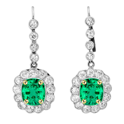 14 Karat Two Tone Gold GIA-Certified Colombian Emerald Gemstone