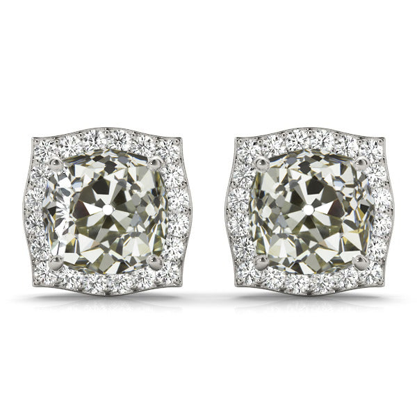 Authentic Diamond Drop Earrings 5 ct 14K White Gold – main view