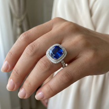 Cushion Cut Sapphire Engagement Ring