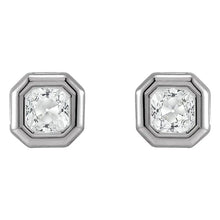 Authentic Brilliant Diamond Stud Earrings 2 ct 14K White Gold – front view