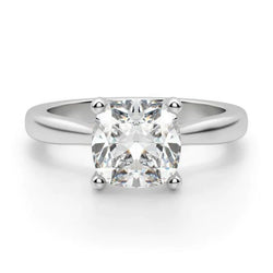 Cushion Natural Earth Mined Diamond Solitaire Ring