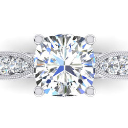 Cushion Engagement Ring White Gold Ladies Jewellery Genuine Diamond