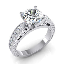 Cushion Engagement Ring White Gold Ladies Jewellery Genuine Diamond