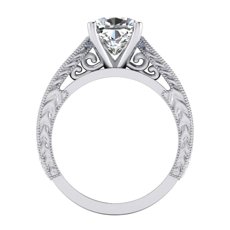 Cushion Engagement Ring White Gold Ladies Jewellery Genuine Diamond