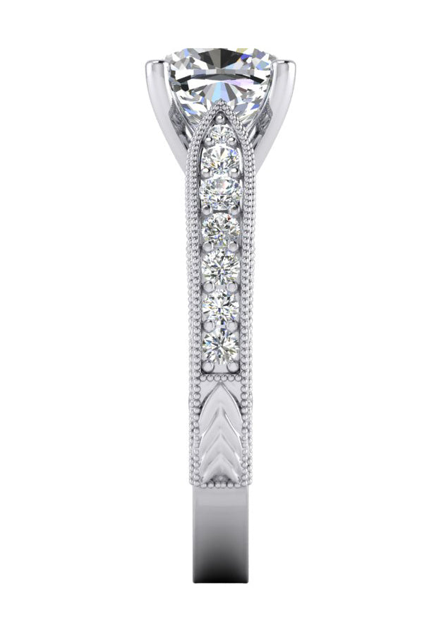 Cushion Engagement Ring White Gold Ladies Jewellery Genuine Diamond