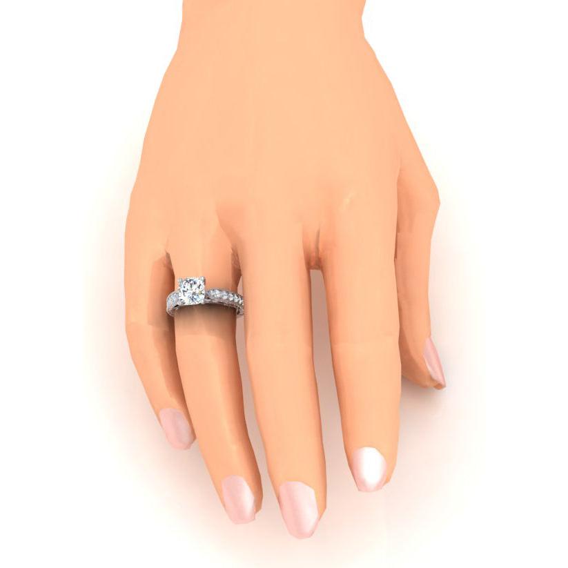 Cushion Engagement Ring White Gold Ladies Jewellery Genuine Diamond