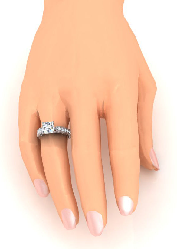 Cushion Engagement Ring White Gold Ladies Jewellery Genuine Diamond