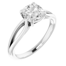 Genuine Brilliant Diamond Solitaire Engagement Ring 5 ct 14K White Gold – main view