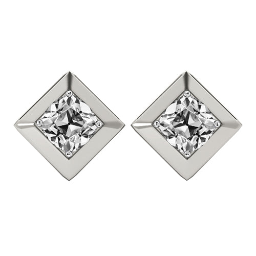 Real Fine Diamond Stud Earrings 1.50 ct 14K White Gold – main view
