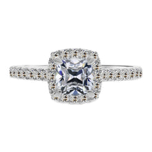 Brilliant Diamond Cushion Halo Engagement Ring in 14K White Gold – main view