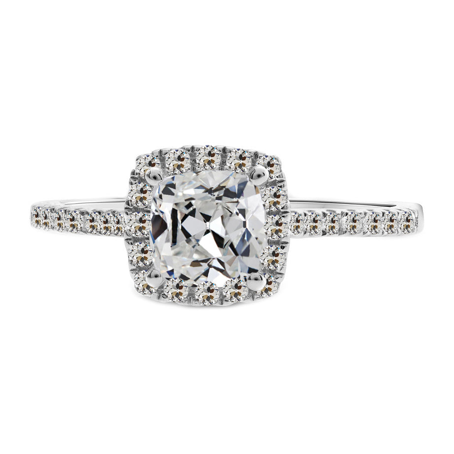 Cushion Brilliant Diamond ring in 14K White Gold – main view