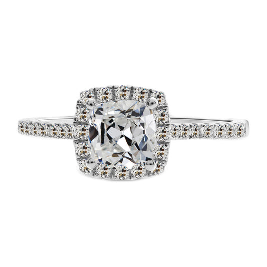 Cushion Brilliant Diamond ring in 14K White Gold – main view