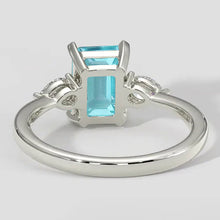 Cushion Paraiba Threestone Engagement Ring