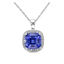 Cushion Cut Blue Sapphire ring in 14K White Gold – main view