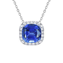 Royal Blue Sapphire Precious Stone Pendant 3-ct 14K White Gold – main view