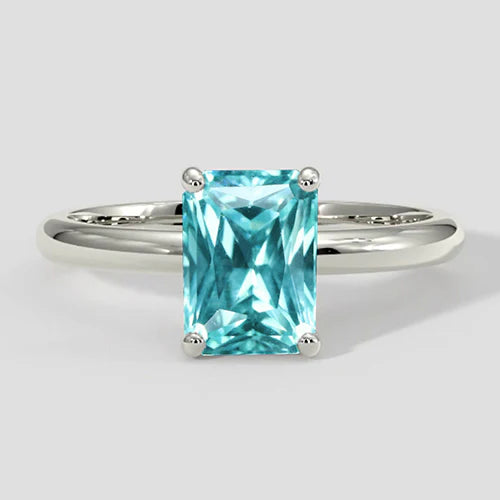 Cushion Tourmaline Paraiba Ring 3 Carats
