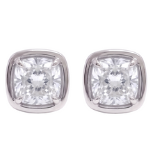 Cushion Cut Lab Grown Diamonds 1.50 Carat Stud Earring 14K White Gold