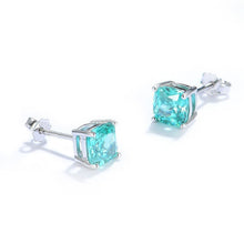Cushion Cut Paraiba Tourmaline Stud Earrings