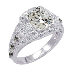 Natural Anniversary Band Brilliant Diamond Halo Ring 3 ct