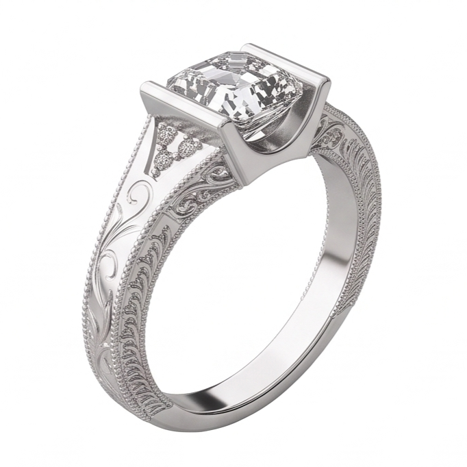 Custom Jewellery Antique Style Real Natural Earth Mined DIAMOND ( NOT LAB GROWN ) Anniversary Ring