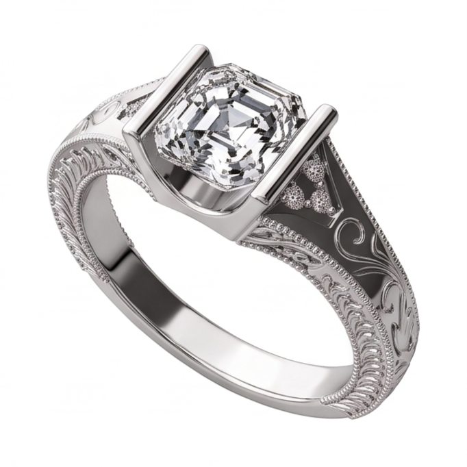 Custom Jewellery Antique Style Real Natural Earth Mined DIAMOND ( NOT LAB GROWN ) Anniversary Ring