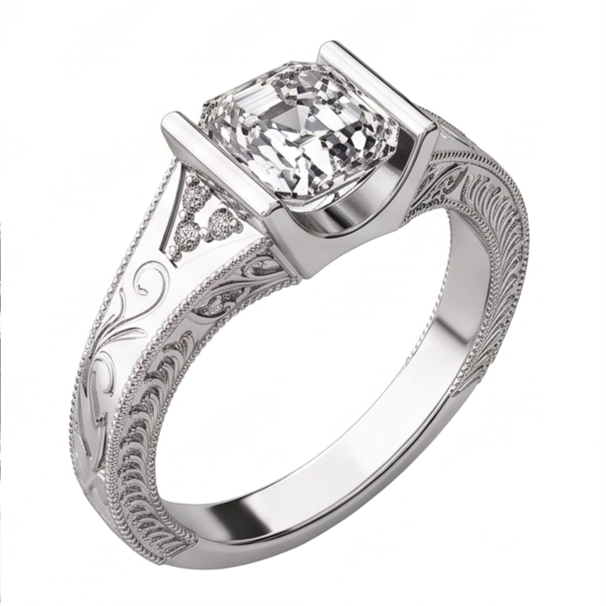 Custom Jewellery Antique Style Real Natural Earth Mined DIAMOND ( NOT LAB GROWN ) Anniversary Ring