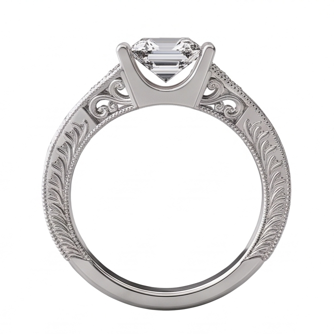 Custom Jewellery Antique Style Real Natural Earth Mined DIAMOND ( NOT LAB GROWN ) Anniversary Ring