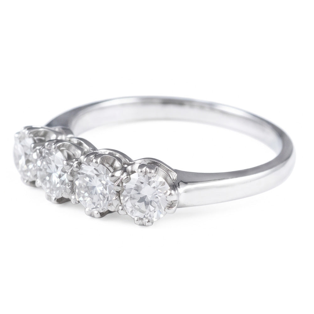 Custom Jewellery Old Miner Natural Earth Mined Diamond Anniversary Ring