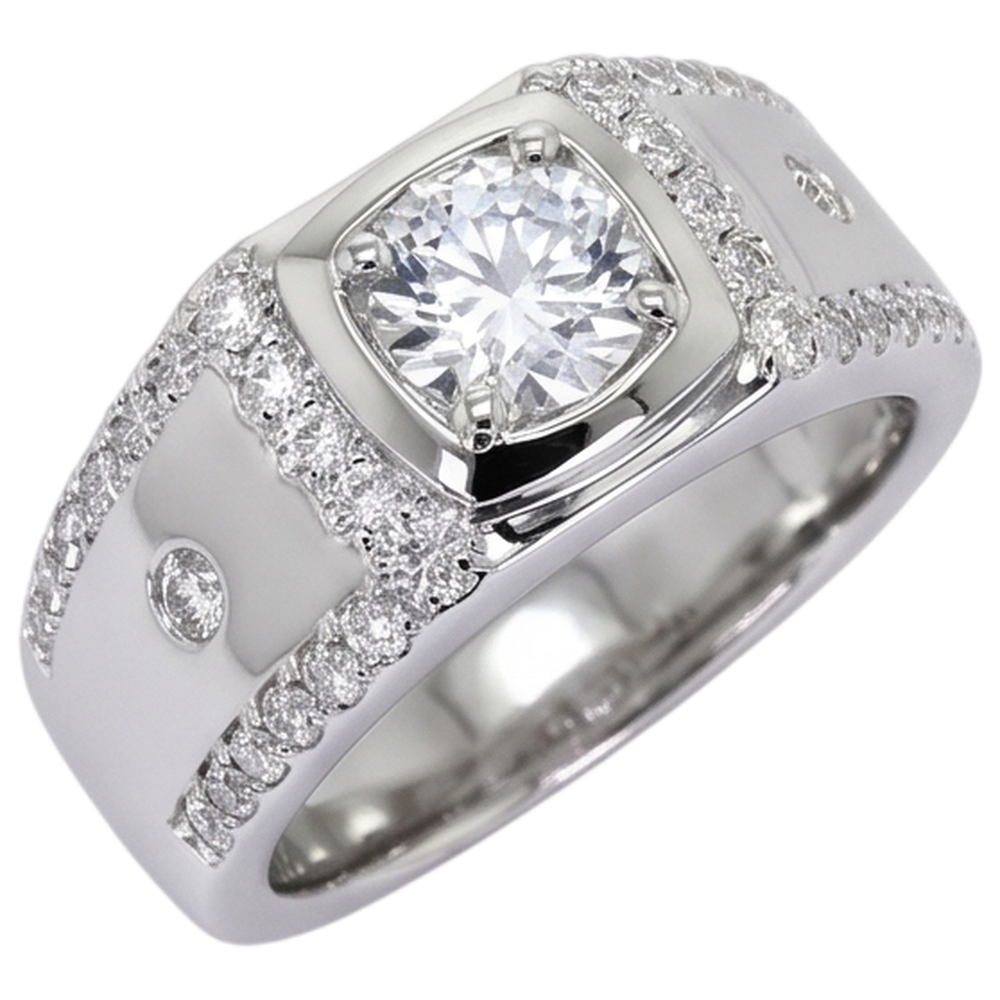 Custom Jewellery White Gold Anniversary Ring Round Genuine Natural Earth Mined Diamond