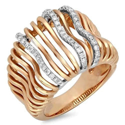 Custom Jewelry 1 Carat Real Diamond Fancy Ring Two Tone Gold