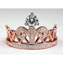 Custom Jewelry Crown Style Natural Round Diamond Ring